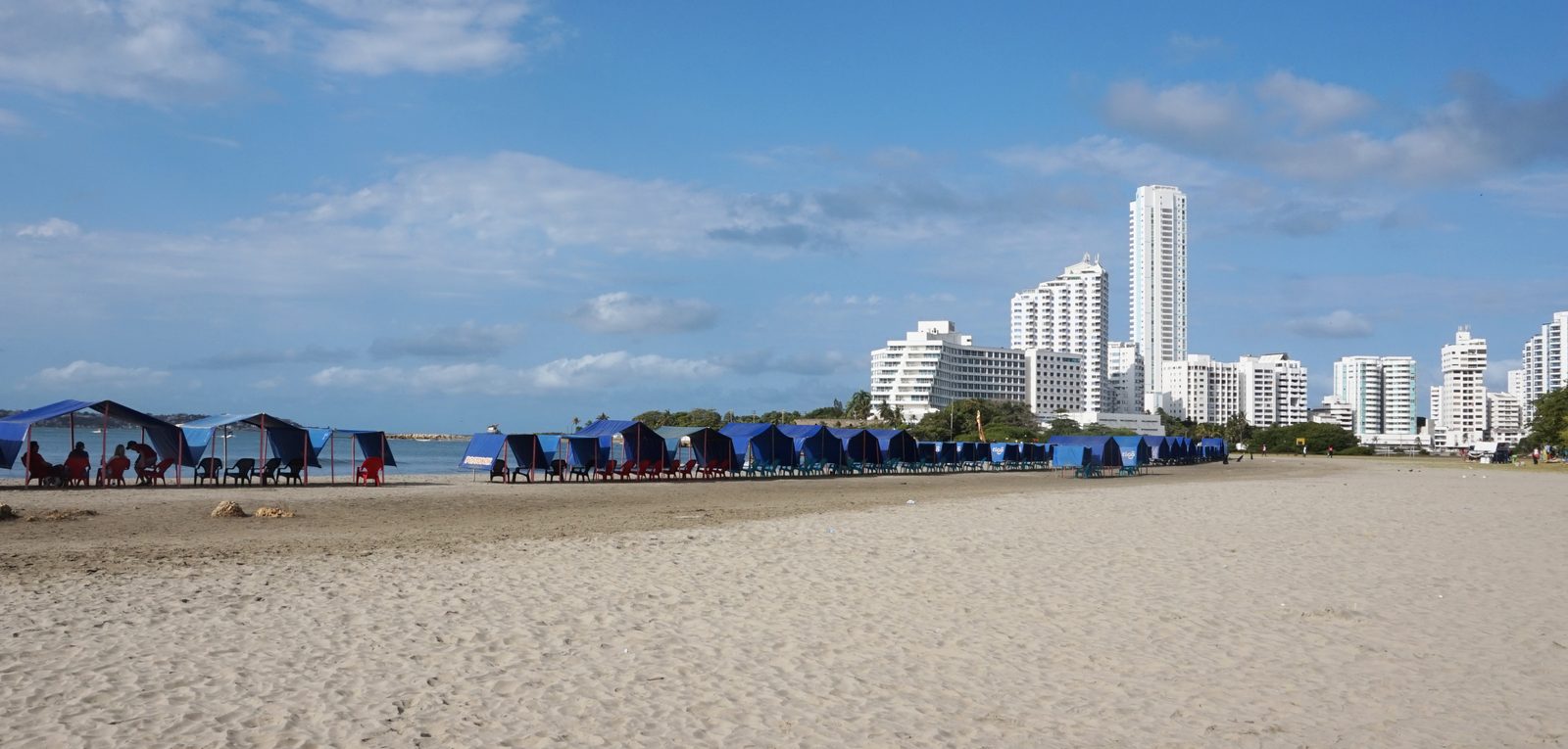 Bocagrande beach Cartagena Colombia people swimming