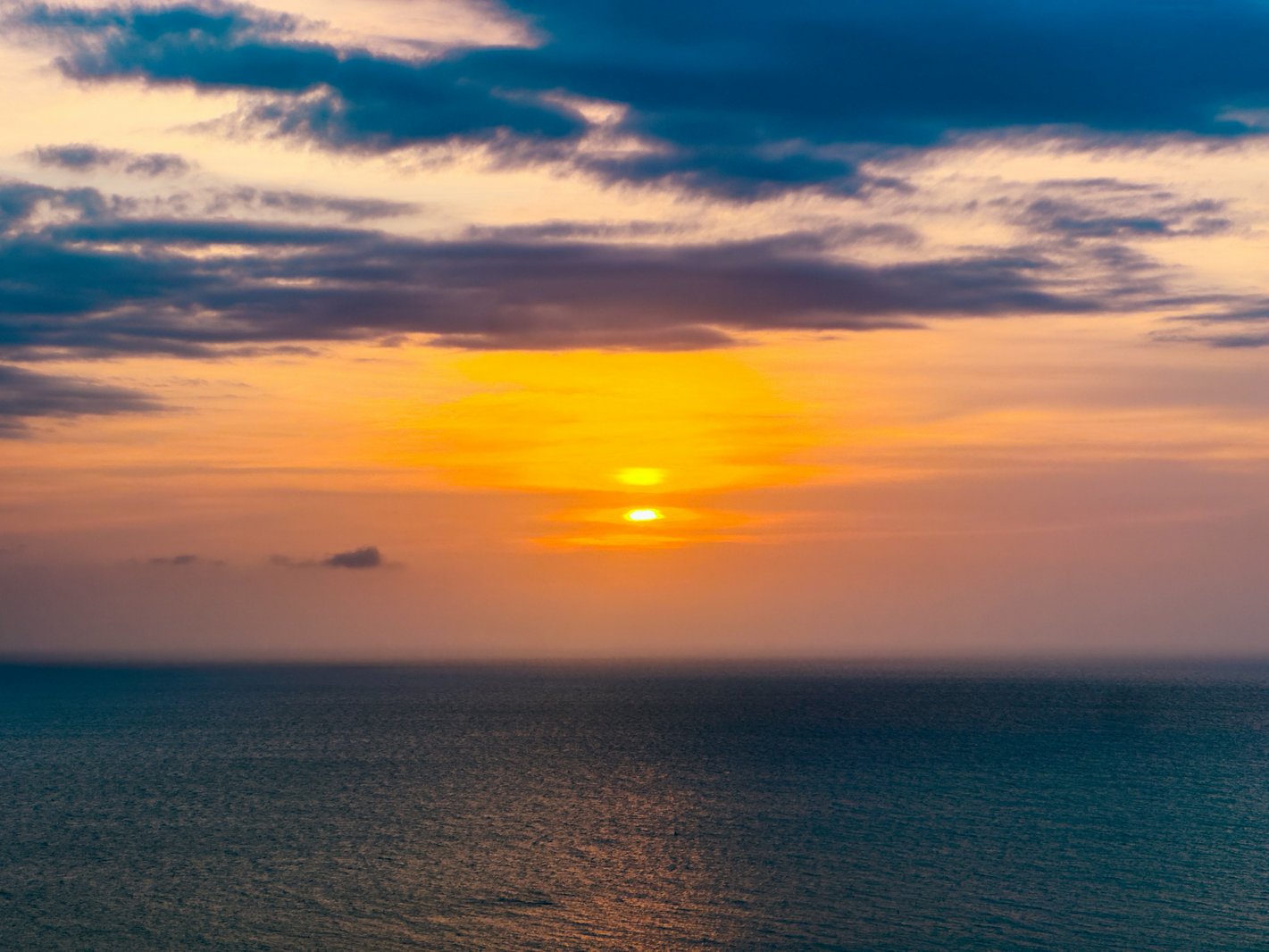 Sunset over Caribbean sea Cartagena Colombia