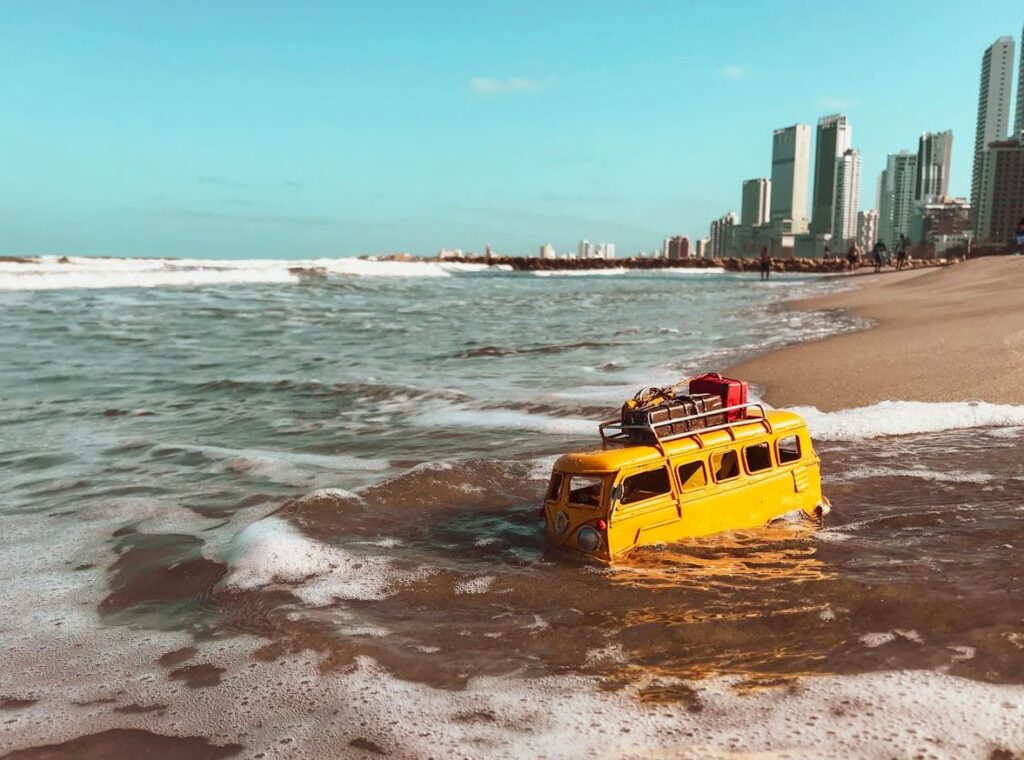 Bocagrande beach Cartagena Colombia skyline ocean